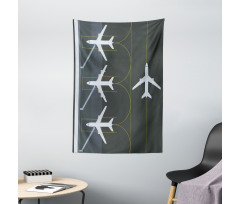 Landed Parked Airplanes Tapestry