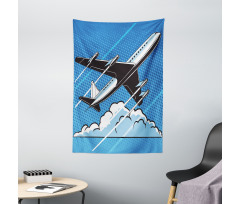 Pop Art Take Off Plane Dots Tapestry