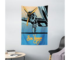 Retro Plane with Propeller Tapestry