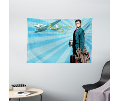 Retro Handsome Passenger Wide Tapestry