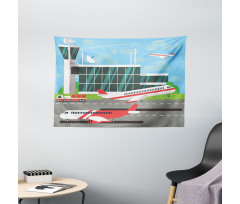 Departure Plane from Runway Wide Tapestry