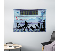 Planes People Flight Board Wide Tapestry