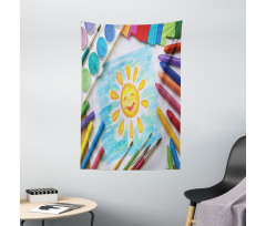 Child's Happy Sun Painting Tapestry