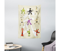 Japanese Martial Art Icons Tapestry