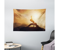 Asian Man Practices Photo Wide Tapestry