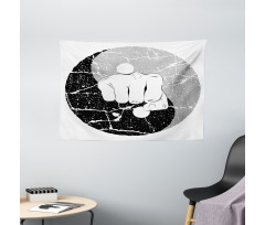 Fist in Yin Yang Wide Tapestry