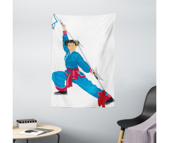 Cartoon Girl in Folk Clothe Tapestry