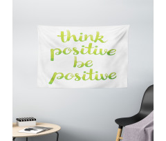 Words in Green Tone Wide Tapestry