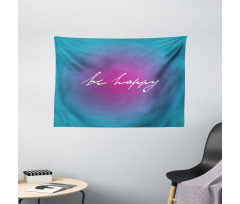 Energetic Be Happy Wide Tapestry