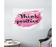 Text Pink Strokes Wide Tapestry