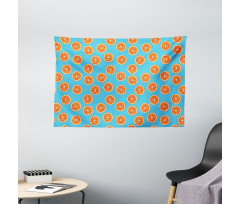 Exotic Citrus Fruit Round Wide Tapestry