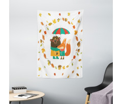 Autumn Fox and Bear Tapestry