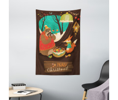 Bear and Fox Xmas Tapestry