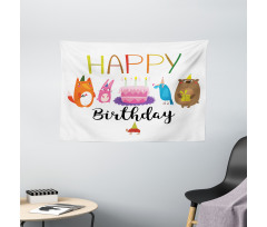 Cake Animal Friends Wide Tapestry