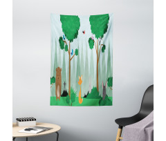 Woods Cartoon Tapestry