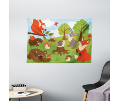 Woodland Fauna Wide Tapestry