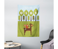 Newborn Welcome Cartoon Tapestry