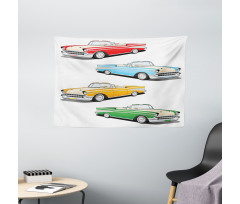 Roadsters Old Vintage Wide Tapestry