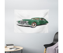 Nostalgic Vintage Car Wide Tapestry