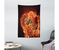 Motorbike in Fire Tapestry