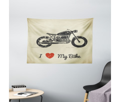 Grunge Flat Motorcycle Wide Tapestry