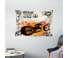 Freedom Theme Sign Wide Tapestry