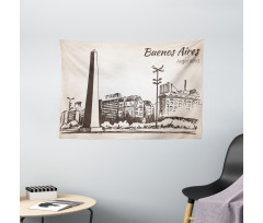 Buenos Aires City Monument Wide Tapestry