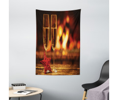 Romantic Champagne Glass Tapestry