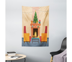 Cartoon Xmas Interior Tapestry