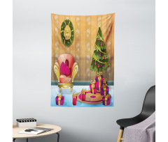 Noel Room Cartoon Tapestry