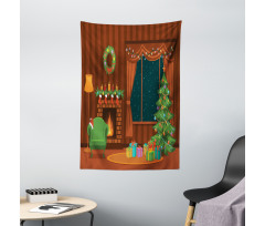 Cartoon Christmas Room Tapestry