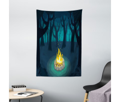 Campfire Woods Night Tapestry