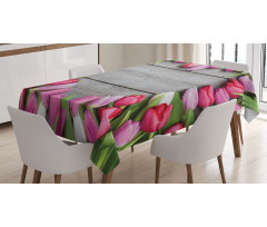 Frame of Fresh Tulips Tablecloth