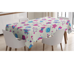 Bowtie Ladybird Cat Fun Tablecloth