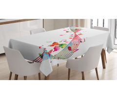 Colorful Notes Butterfly Tablecloth