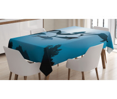 Mermaid and Dolphins Tablecloth