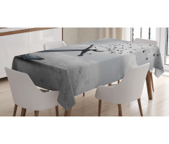 Flying Seagulls Grey Tablecloth