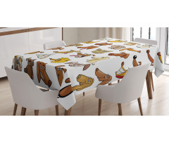 Dog Heads Puppy Canin Tablecloth