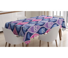Vertical Sleeping Owls Tablecloth