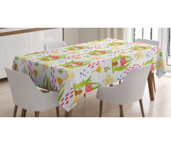 Spring Forest Toadstool Tablecloth