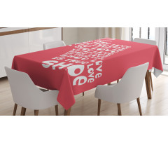 Woman Shoes Coral Words Tablecloth