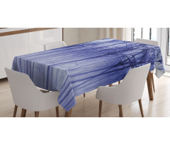 Winter Woodland Foggy Tablecloth