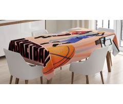 Vintage Basketball Art Tablecloth