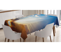 Sunbeams in Sky Scenery Tablecloth