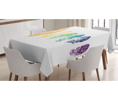 Rainbow Feathers Tablecloth