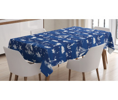 Grunge Anchor Ship Tablecloth