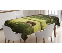 Wooden Bench at Park Tablecloth