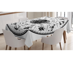 Black White Zodiac Tablecloth