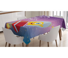 Spaceship Alien Kids Tablecloth