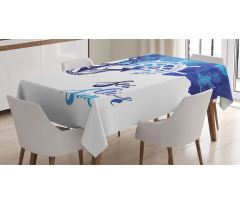 Nautical Wheel Ocean Tablecloth